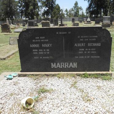 MARRAN Albert Richard 1912-1963 &amp; Annie Mary 1918-1980