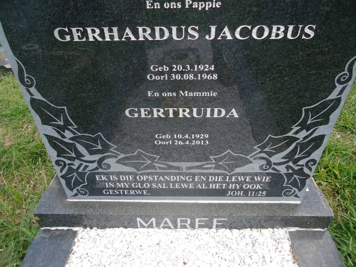 MAREE Gerhardus Jacobus 1924-1968 &amp; Gertruida 1929-2013