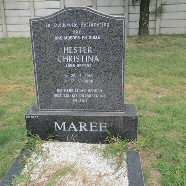 MAREE Hester Christina nee GEYER 1916-2006