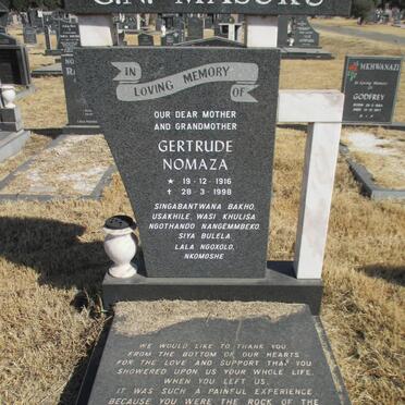 MASUKU Gertrude Nomaza 1916-1998