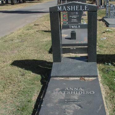 MASHELE Anna nee MATSHIDISO 1949-1996