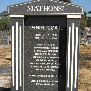 MATHONSI Daniel Cowie 1951-2003