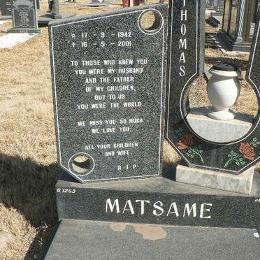 MATSAME Thomas Bookie 1942-2001