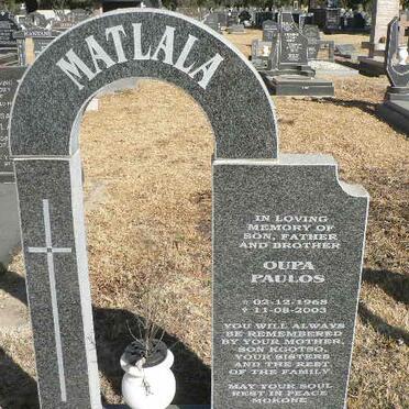 MATLALA Oupa Paulos 1968-2003
