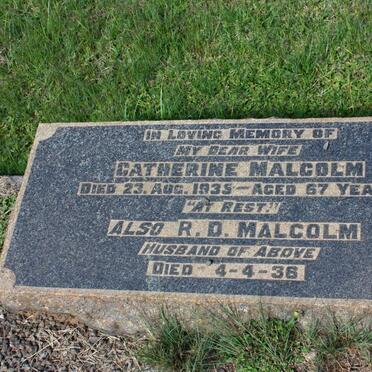 MALCOLM R.D. -1936 &amp; Catherine -1935