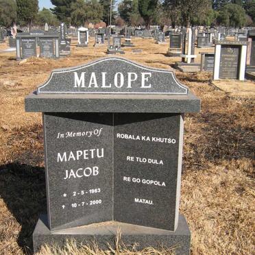 MALOPE Mapetu Jacob 1963-2000