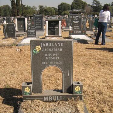 MBULI Jabulane Zachariah 1937-1999