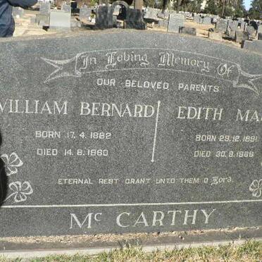 McCARTHY William Bernard 1882-1960 &amp; Edith Maud 1891-1969