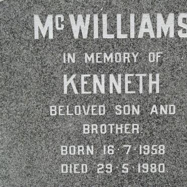 McWILLIAMS Kenneth 1958-1980