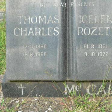 McCAIG Thomas Charles 1890-1966 &amp; Icelena Rozetta 1891-1972