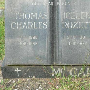 MCCAIG Thomas Charles 1890-1966 &amp; Icelena Rozetta 1891-1972