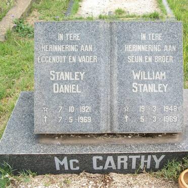 McCARTHY Stanley Daniel 1921-1969 &amp; William Stanley 1948-1969