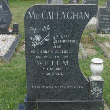 McCALLAGHAN Willem 1912-1976