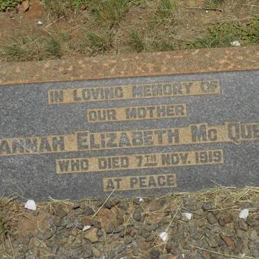 McQUEEN Hannah Elizabeth -1919