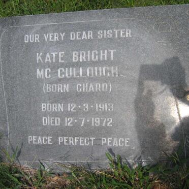 McCULLOUGH Kate Bright nee CHARD 1913-1972