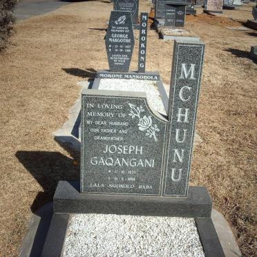 MCHUNU Joseph Gaqangani 1933-1999
