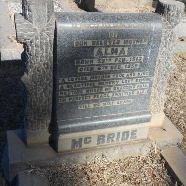 McBRIDE Alma 1913-1950