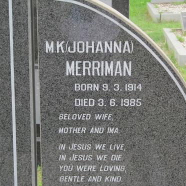 MERRIMAN M.K. Johanna 1914-1885