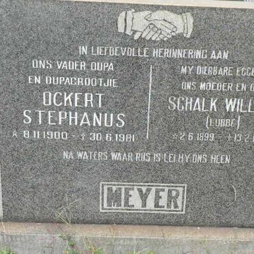 MEYER Ockert Stephanus 1900-1981 &amp; Schalk Willem LUBBE 1899-1976