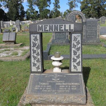 MENNELL Thomas 1863-1947 &amp; Anna Martha 1893-1929