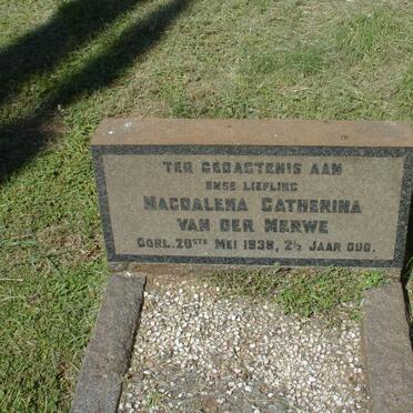 MERWE Magdalena Catherina, van der -1938