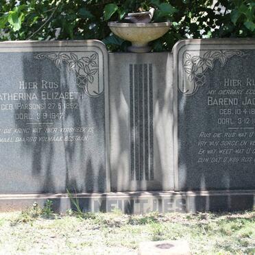 MEINTJIES Barend Jacobus 1892-1946 &amp; Catherina Elizabeth PARSONS 1882-1947