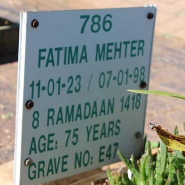 MEHTER Fatima 1923-1997