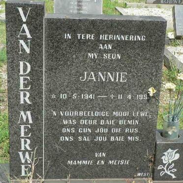 MERWE Jannie, van der 1941-199?