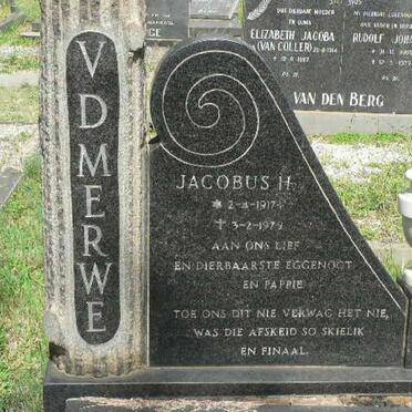 MERWE Jacobus H., v.d. 1917-1979