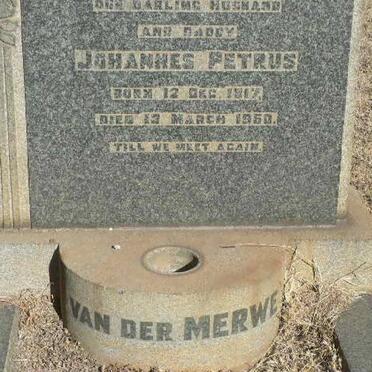 MERWE Johannes Petrus, van der 1917-1950
