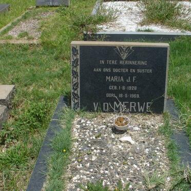 MERWE Maria J.F., v.d. 1928-1969