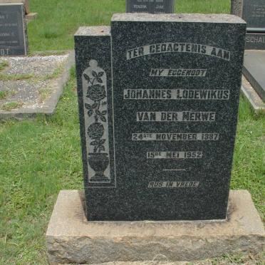 MERWE Johannes Lodewikus, van der 1887-1952