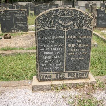 MESCHT Maria Adriaana, van der 1885-1953 :: VAN DER MESCHT Marthinus, van der 1912-1982