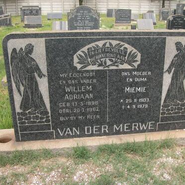 MERWE Willem Adriaan, van der 1896-1967 &amp; Miemie 1903-1979