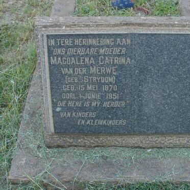 MERWE Willemhelmes, van der 1877-1935 &amp; Magdalena Catrina STRYDOM 1870-1951
