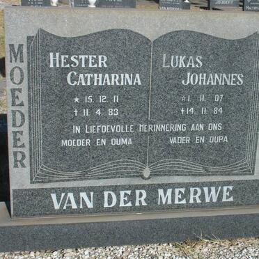 MERWE Lukas Johannes, van der 1907-1984 &amp; Hester Catharina 1911-1983