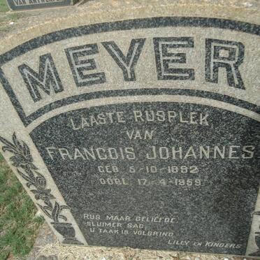 MEYER Francois Johannes 1892-1959