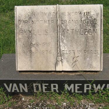 MERWE Phyllis Kathleen, van der 1915-1974