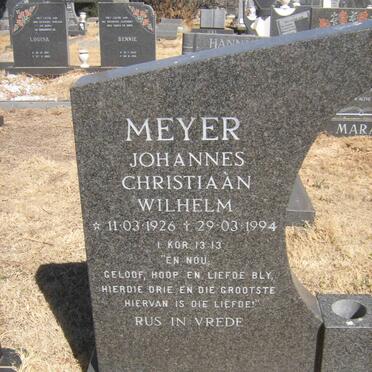 MEYER Johannes Christiaan Wilhelm 1926-1994