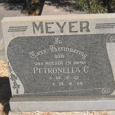MEYER Petronella C. 1913-1985