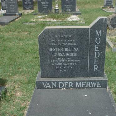 MERWE Hester Helena Louisa, van der nee SMIT 1908-1992