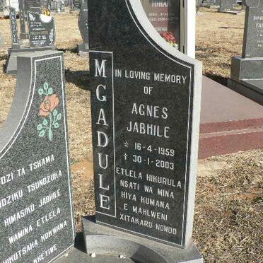 MGADULE Agnes Jabhile 1959-2003