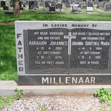 MILLENAAR Abraham Johannes 1907-1979 &amp; Johanna Dorothea Maria 1904-1982