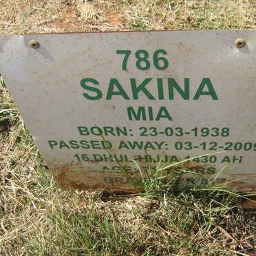 MIA Sakina 1938-2009