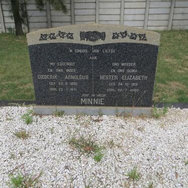 MINNIE Diederik Arnoldus 1890-1971 &amp; Hester Elizabeth 1901-2002
