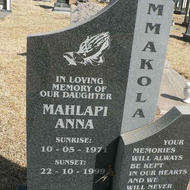 MMAKOLA Mahlapi Anna 1971-1999