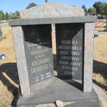 MNTAMBO Nomshado Mavis nee RADEBE 1938-2001