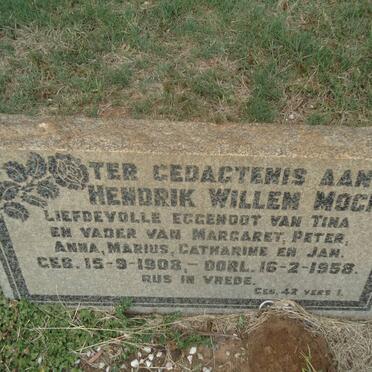 MOCKE Hendrik Willem 1908-1958