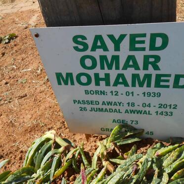 MOHAMED Sayed Omar 1939-2012