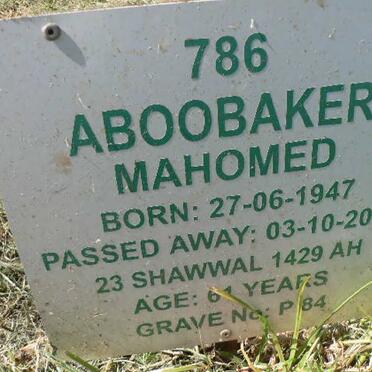 MOHAMED Aboobaker 1947-2008